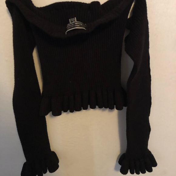 Blue Blush Off the Shoulder Sweater - Picture 4 of 4